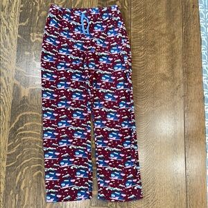 Vineyard Vines Boys fleece whale skier Burgundy Patterned Pajama Pants